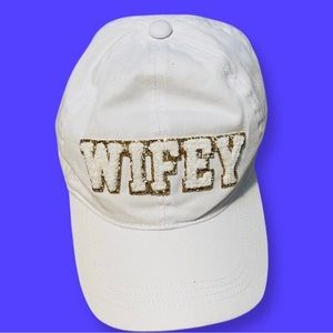 White “Wifey” baseball hat new bride never worn